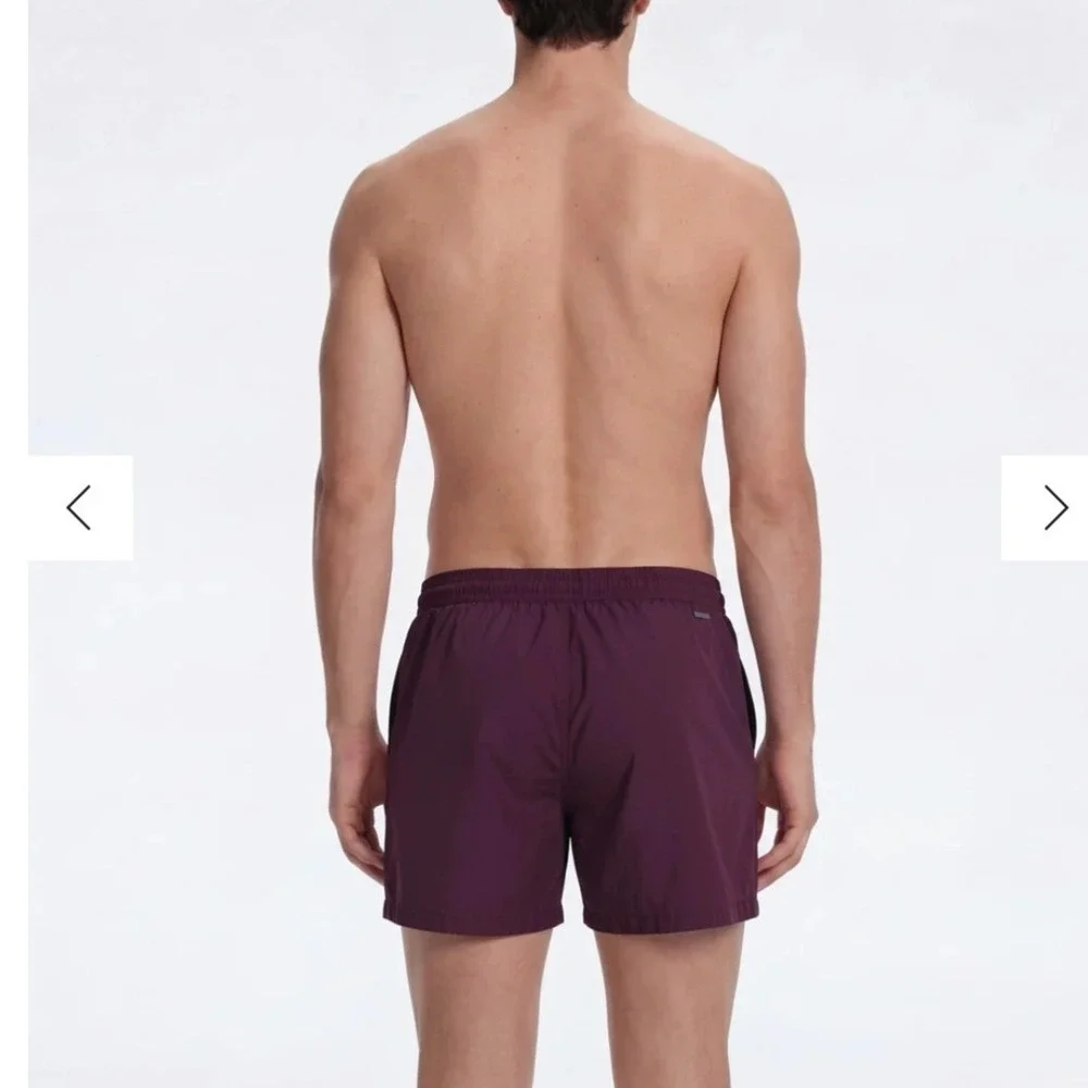 Moeva Louis Prune Quick-Dry Mid-Thigh Swim Shorts Mens Small NEW Luxury Trunks